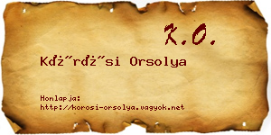 Kőrösi Orsolya névjegykártya